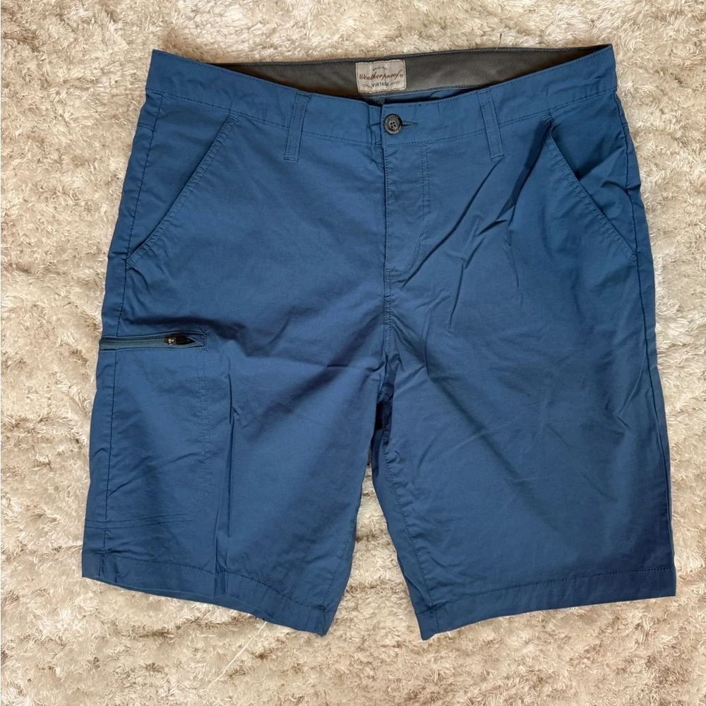 Weatherproof Blue Cargo Shorts Mens 34 Zipper Pocket Lightweight Outdoor